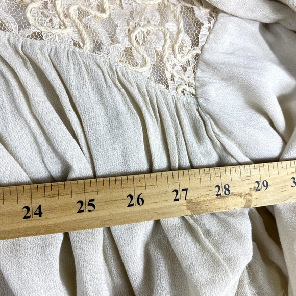 NWT Umgee Blouse Top Women Sz S Cream Crochet Accent Fairy Whimsical Boho - Picture 7 of 9